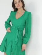 retro & icone Rochie Verde cu decolteu triunghiular și legătură în talie Wesleig