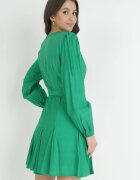 retro & icone Rochie Verde cu decolteu triunghiular și legătură în talie Wesleig