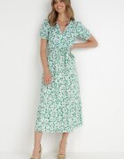 retro & icone Rochie Verde din Bumbac Delereia