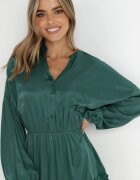 retro & icone Rochie Verde Închis cu Volane Nezisa