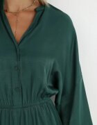 retro & icone Rochie Verde Închis cu Volane Nezisa