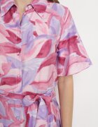 retro & icone Rochie Violet-Roz Cloche cu Volane și Curea Aquamar