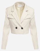 retro & icone Sacou Bej scurt cu revere decorative Lafamia