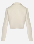 retro & icone Sacou Bej scurt cu revere decorative Lafamia