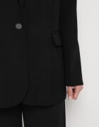 retro & icone Sacou negru cu croi boxy cu buzunare cu clape și nasture Marviana