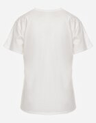 retro & icone Tricou cu mânecă scurtă Alb și aplicație în formă de floare Nestairis