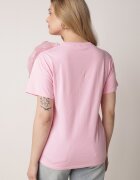 retro & icone Tricou cu mânecă scurtă Roz și aplicație în formă de floare Nestairis