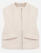 retro & icone Vestă Casual în Stil Boucle pentru Iarnă cu Buzunare Naatoka Bej