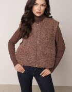 retro & icone Vestă Casual în Stil Boucle pentru Iarnă cu Buzunare Naatoka Maro