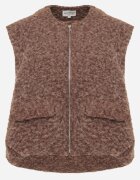 retro & icone Vestă Casual în Stil Boucle pentru Iarnă cu Buzunare Naatoka Maro