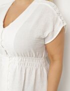  Rochie Albă De in Cu croi evazat Cu elastic în talie Ageronna