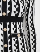  Rochie Albă Tricotată Mini cu Imprimeu Geometric Carlas