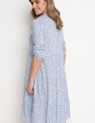  Rochie albastră deschisă evazată tip cămașă midi Maijane