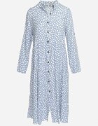  Rochie albastră deschisă evazată tip cămașă midi Maijane