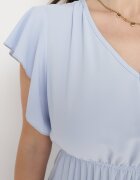  Rochie Albastru deschis Evazată Midi cu tiv plisat Sabara