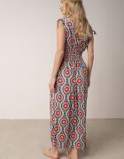  Rochie Albastru-Roșie Cloche Maxi cu elastic în talie Branna