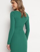  Rochie Asimetrică Mini Verde cu drapaje decorative Lunccera