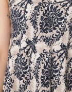  Rochie bej-bleumarin cloș din bumbac fără mâneci Horrilla