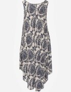  Rochie bej-bleumarin cloș din bumbac fără mâneci Horrilla
