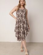  Rochie Bej-Maro Cloș din Bumbac fără Mâneci Horrilla