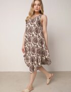  Rochie Bej-Maro Cloș din Bumbac fără Mâneci Horrilla