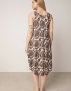  Rochie Bej-Maro Cloș din Bumbac fără Mâneci Horrilla