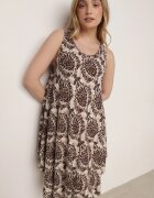  Rochie Bej-Maro Cloș din Bumbac fără Mâneci Horrilla