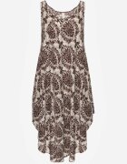  Rochie Bej-Maro Cloș din Bumbac fără Mâneci Horrilla