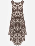  Rochie Bej-Maro Cloș din Bumbac fără Mâneci Horrilla