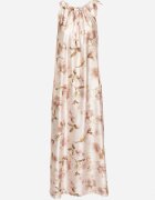  Rochie Bej Satin cu flori Fenaresia