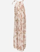  Rochie Bej Satin cu flori Fenaresia