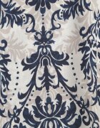  Rochie bleumarin-bej din bumbac în stil Boho cu bretele și volan Zaelle