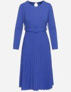  Rochie Bleumarin Midi cu fustă plisată și cordon Ondinetta