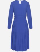  Rochie Bleumarin Midi cu fustă plisată și cordon Ondinetta