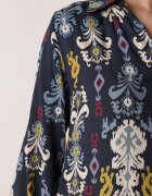  Rochie Bleumarin Tip cămașă Cloș Delirime