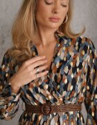  Rochie bleumarin Windom cu imprimeu strălucitor