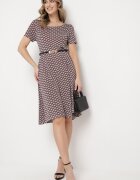  Rochie Bordo-Bej de vară din viscoză cu model mozaic Ivalia