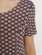  Rochie Bordo-Bej de vară din viscoză cu model mozaic Ivalia