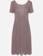  Rochie Bordo-Bej de vară din viscoză cu model mozaic Ivalia