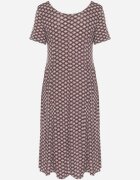  Rochie Bordo-Bej de vară din viscoză cu model mozaic Ivalia