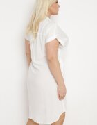  Rochie Cămașă Albă din Viscoză cu Buzunar cu Croială Dreaptă Caviella