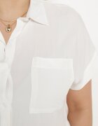  Rochie Cămașă Albă din Viscoză cu Buzunar cu Croială Dreaptă Caviella