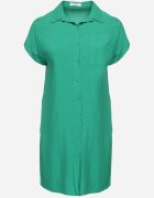  Rochie Cămașă Verde din Vâscoză cu Buzunar cu Croială Dreaptă Caviella