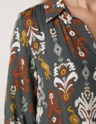  Rochie cămașă Verde închis Evazată Delirime