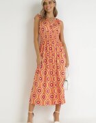  Rochie Cloș Maxi Portocalie cu elastic în talie Branna