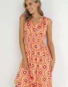  Rochie Cloș Maxi Portocalie cu elastic în talie Branna