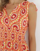  Rochie Cloș Maxi Portocalie cu elastic în talie Branna