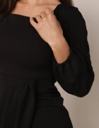  Rochie de cocktail Neagră cu croi petrecut la bază și manșete elastice Felilena