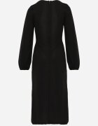  Rochie de cocktail Neagră cu croi petrecut la bază și manșete elastice Felilena