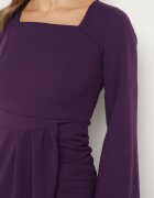  Rochie de cocktail Violet cu fustă petrecută și cu elastic la mâneci Felilena
